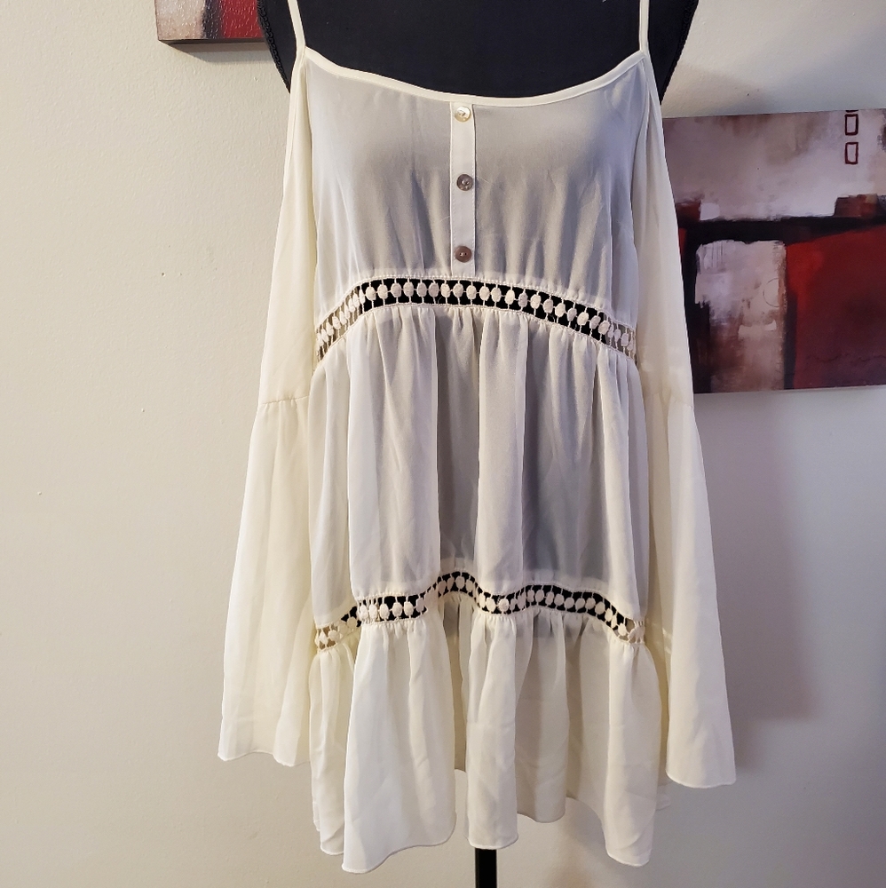 s.o.r.a.d Cold shoulder Peasant Blouse